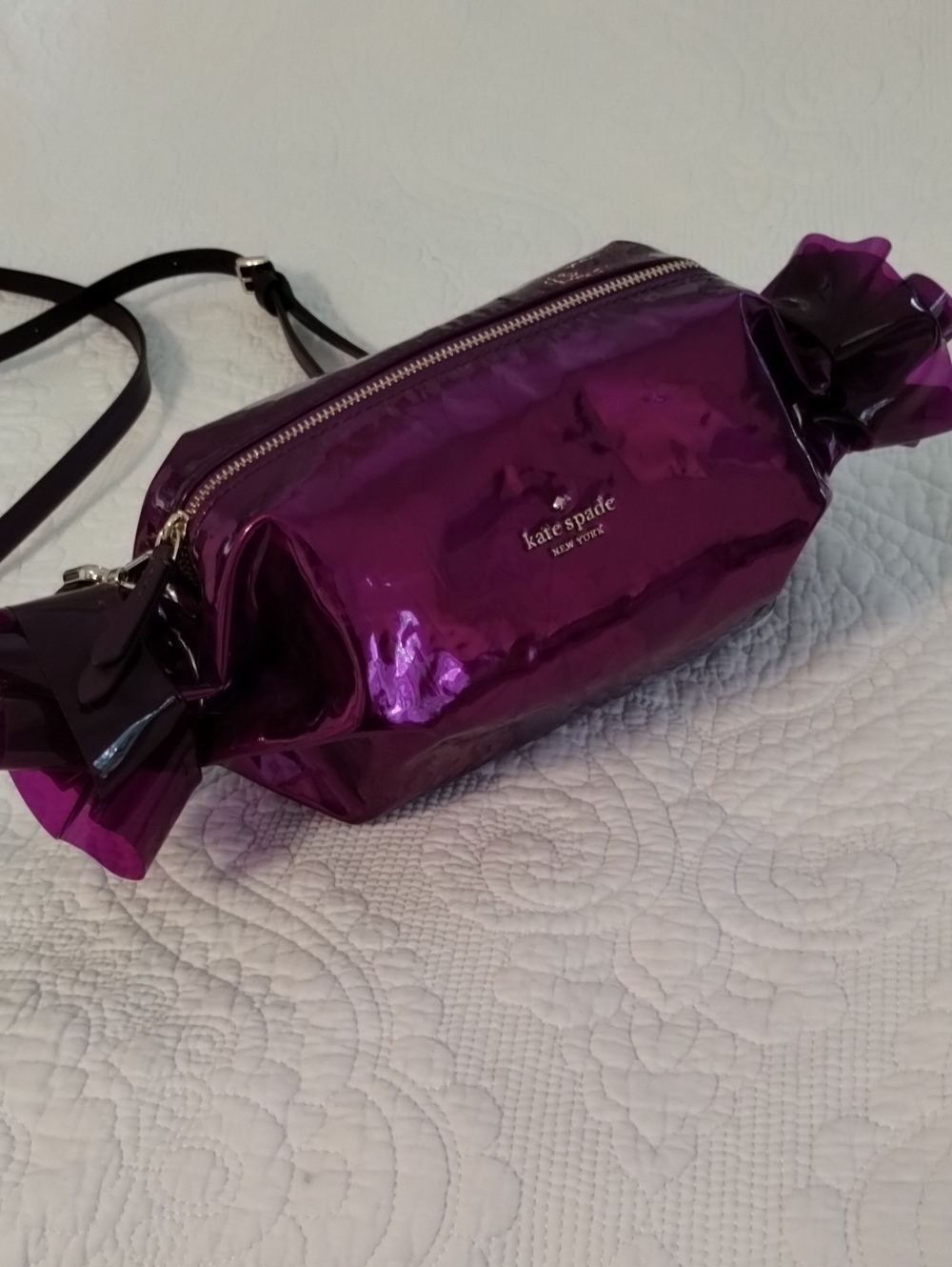 kate spade metallic purple candy-wrap crossbody